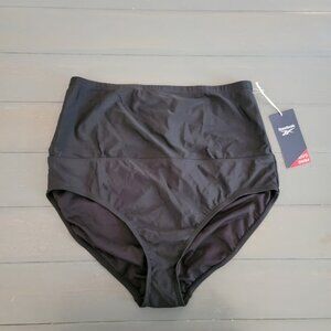 Reebok Women's Black High Waist Tummy Control Swim Bottom Size 14